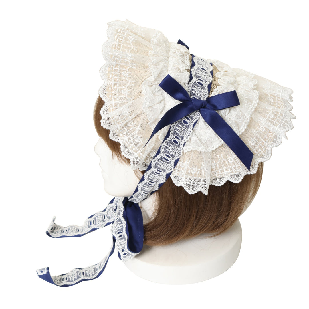 USED】Rose Gardenストローヘッドドレス（Blue×White） | Moi-même