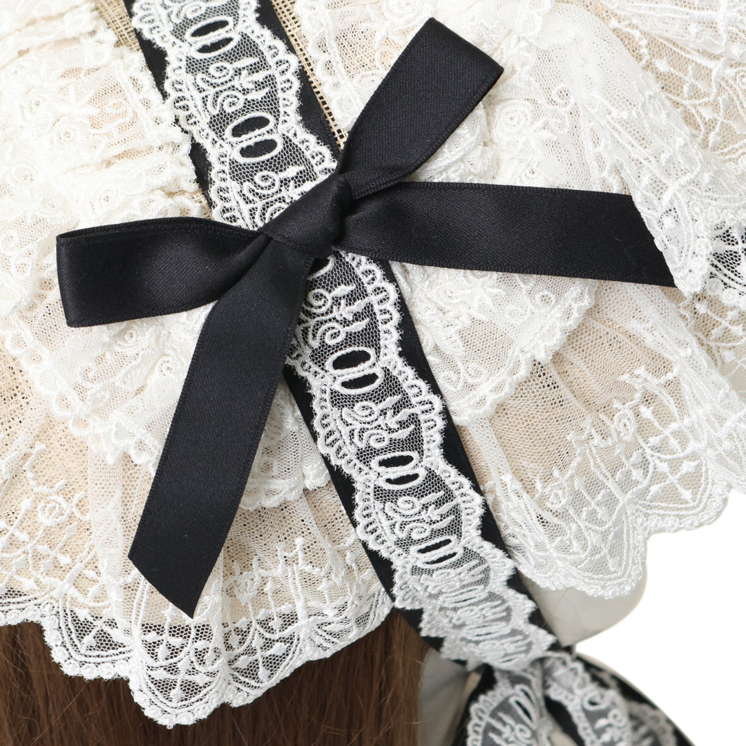 USED】Rose Gardenストローヘッドドレス（Black×White） | Moi-même