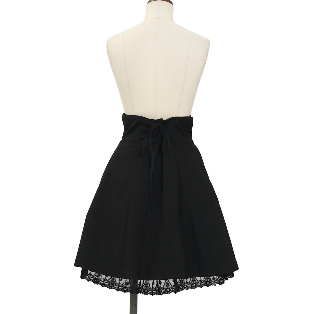 USED】【Mサイズ】レースアップハイウエストスカート | BLACK PEACE