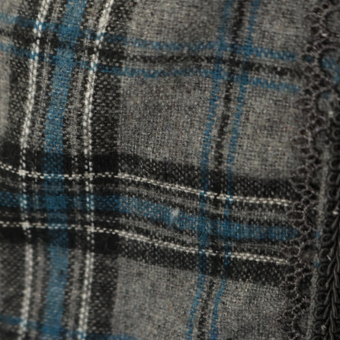【00s_Archive】Ozz Croce KnitVest平成初期 タグ付き USED】croce シャンデリア刺繍チェックケープ付コート | Ozz On