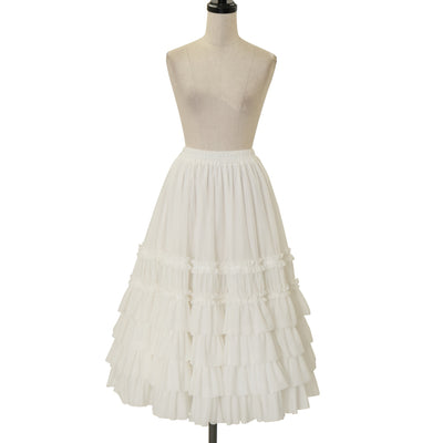USED】ボリュームシフォンフリルペチコートスカート | Victorian
