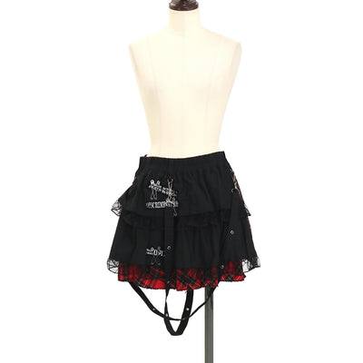 USED】【Mサイズ】シャイニー2段フリルスカート | BLACK PEACE NOW