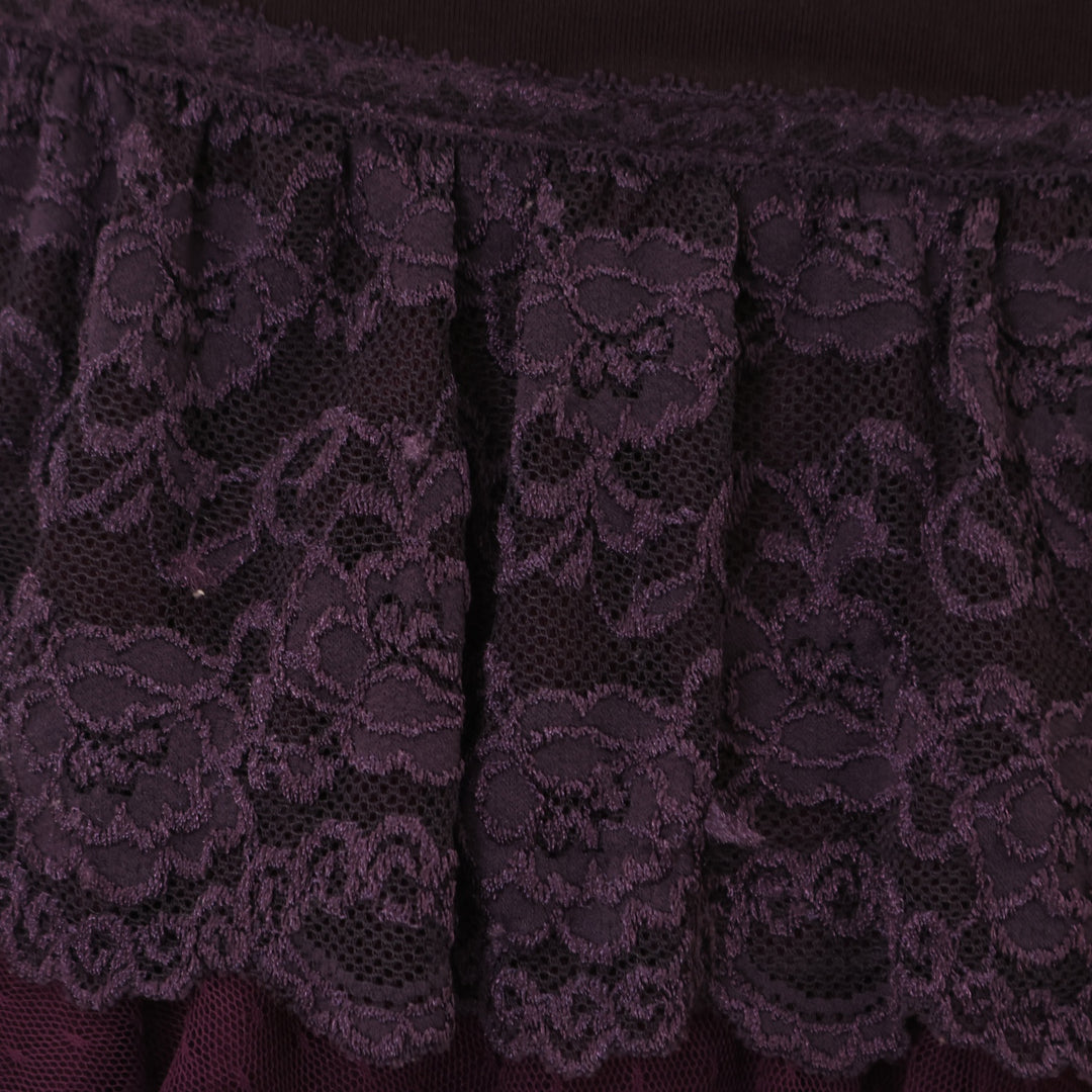 USED】croce 薔薇オーナメント刺繍スカラップシャーリングスカート