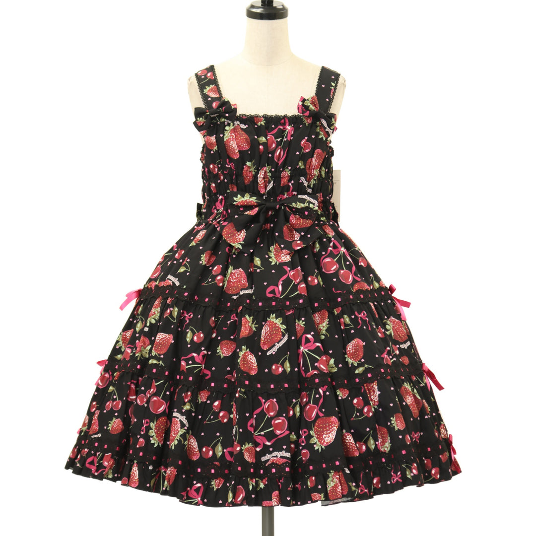 USED】Lady Fruit シャーリングティアードジャンパースカート