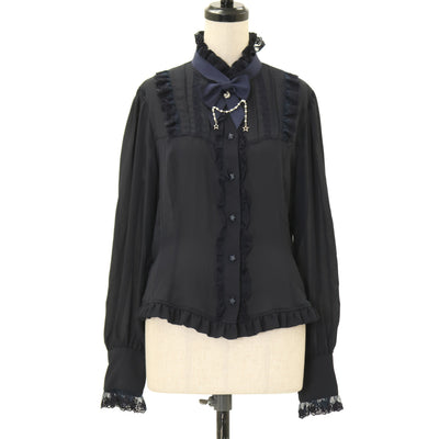 USED】【9号】シャーリングスリーブブラウス(黒) | Moi-même-Moitié