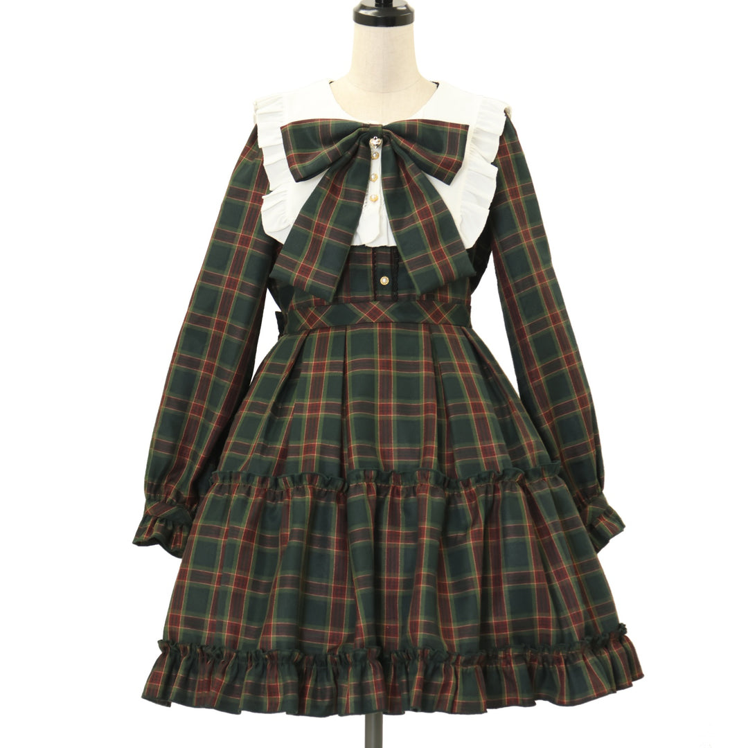 USED】【Mサイズ】Dolly Holidayチェックティアードワンピース (ミドル