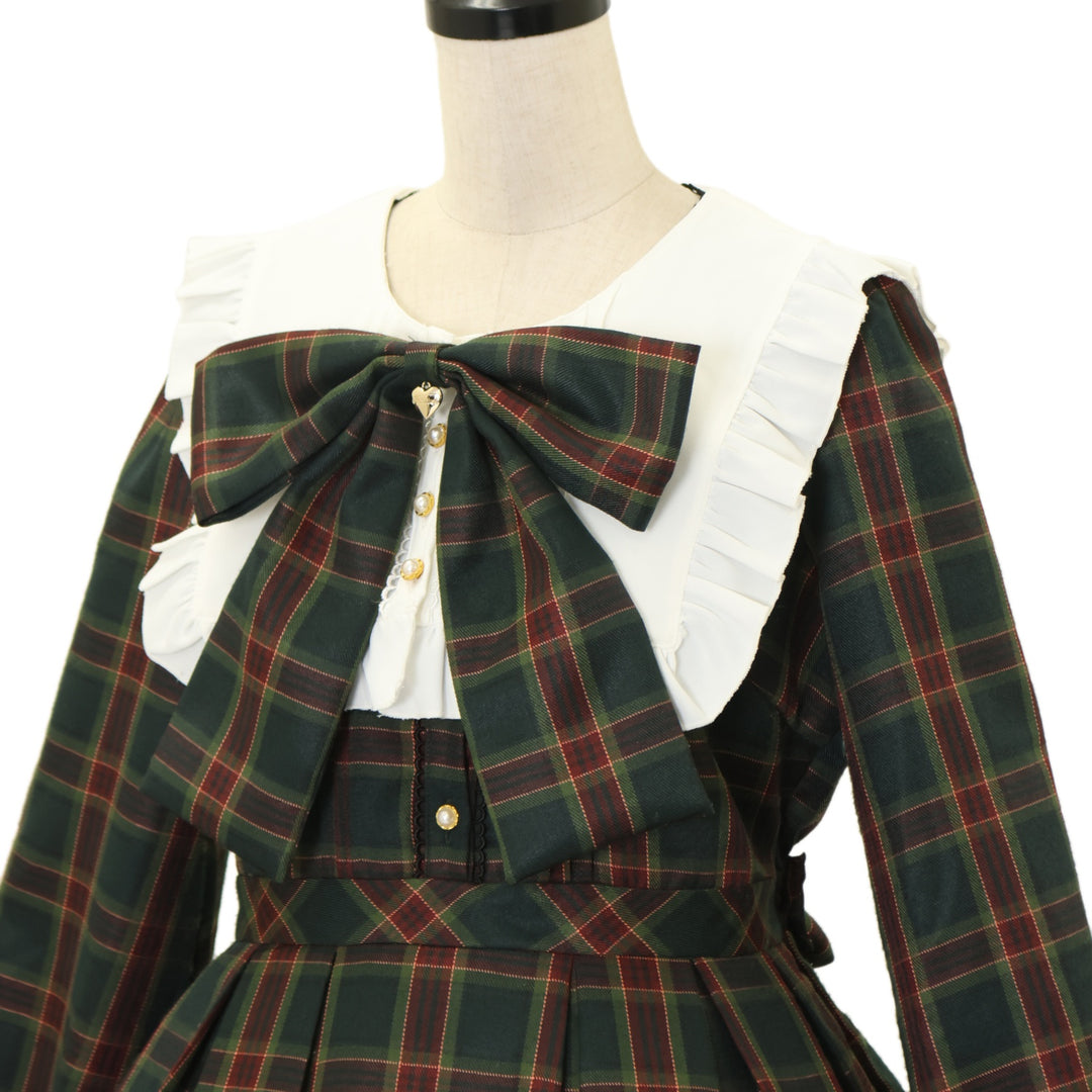USED】【Mサイズ】Dolly Holidayチェックティアードワンピース (ミドル