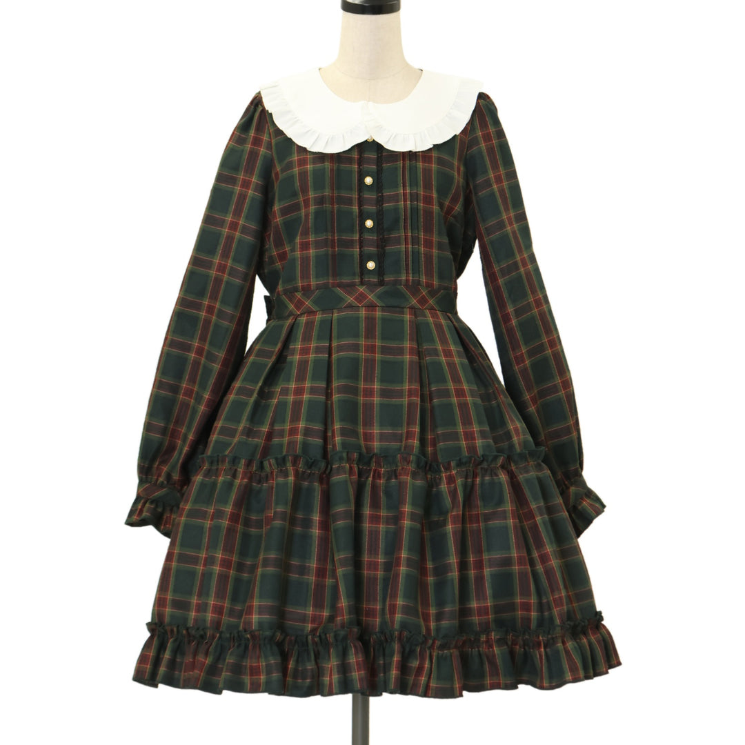 USED】【Mサイズ】Dolly Holidayチェックティアードワンピース (ミドル