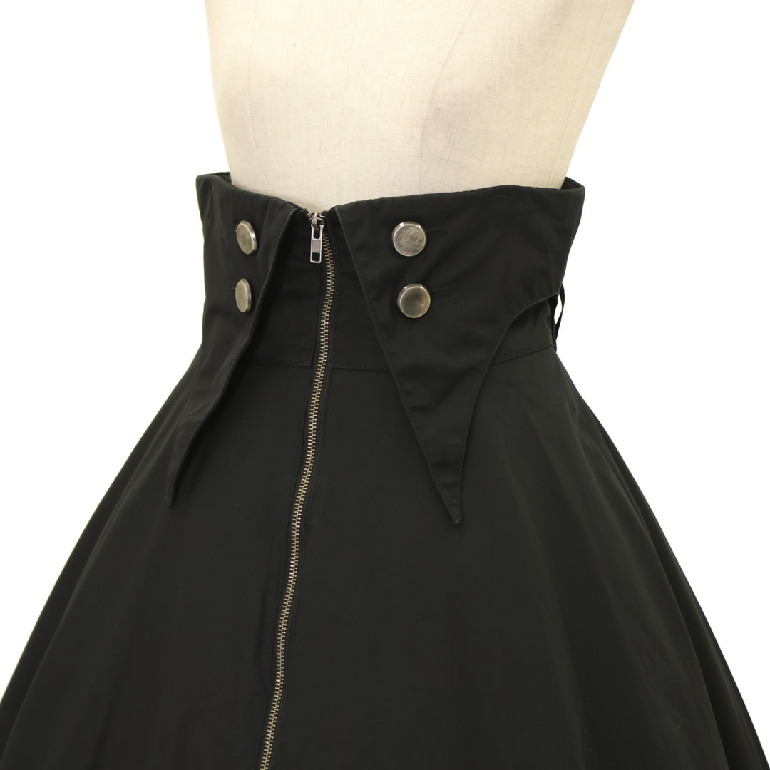 USED】【Mサイズ】フロントジップハイウエストロングスカート | BLACK