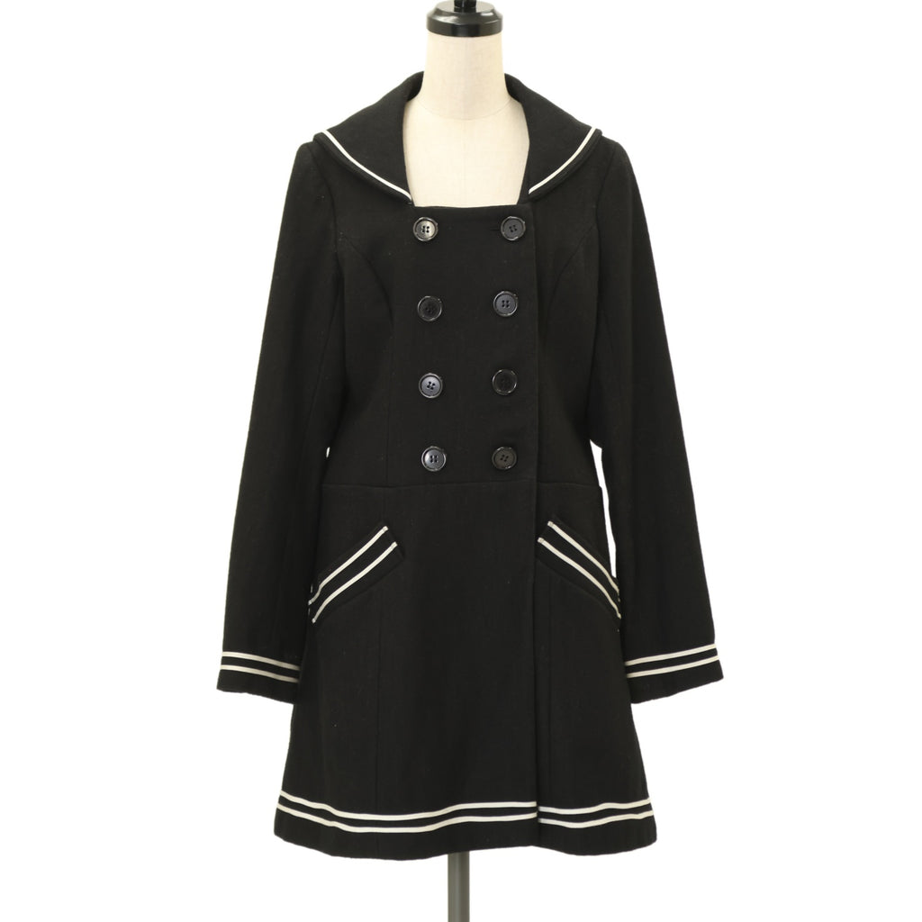ジャケット・アウター 00s black peace now coat jacket USED】【PEACE NOW/Mサイズ】ダブルボタンセーラーカラーコート