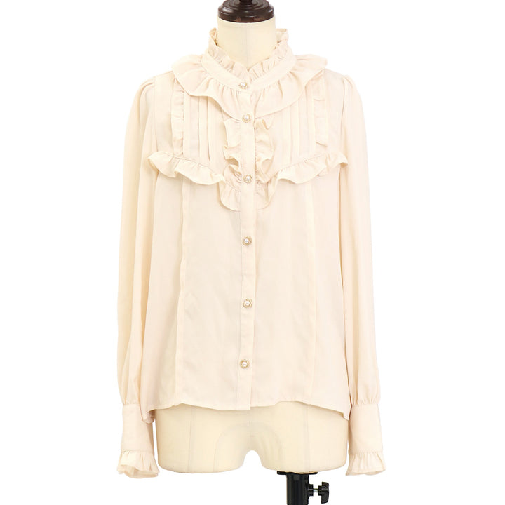 USED】【axes femme kawaii/Mサイズ】スタンド襟フリルブラウス