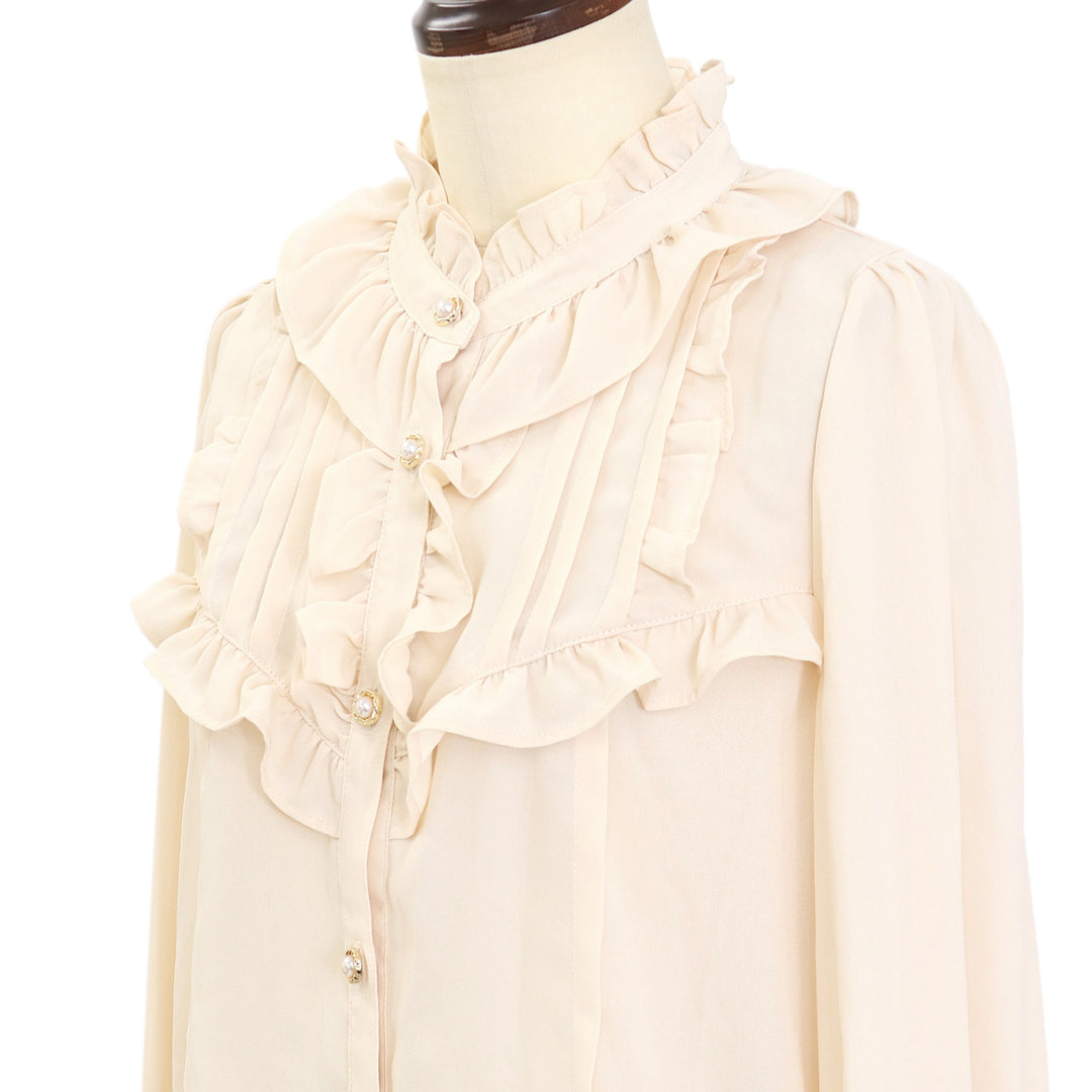 USED】【axes femme kawaii/Mサイズ】スタンド襟フリルブラウス