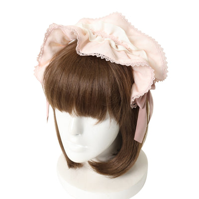 USED】【axes femme kawaii】ドットチュールフリルカチューシャ