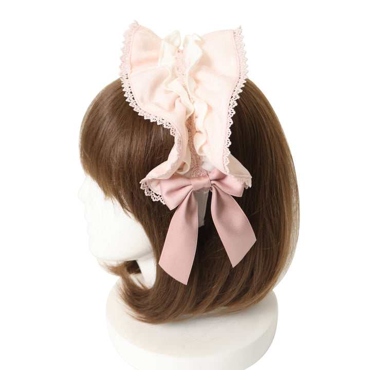 USED】【axes femme kawaii】ドットチュールフリルカチューシャ