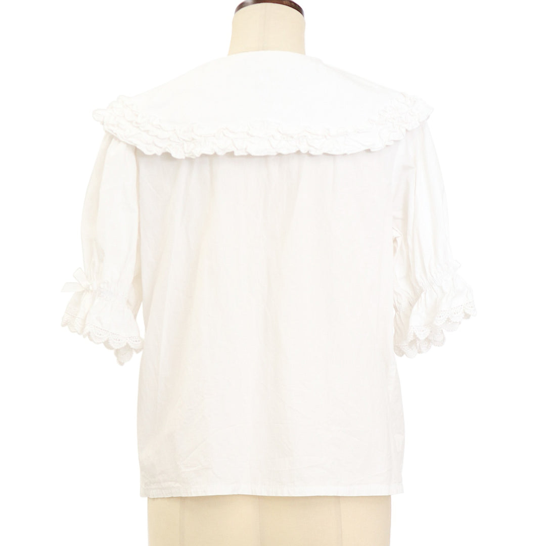 USED】【axes femme kawaii/Mサイズ】半袖丸襟コットンブラウス