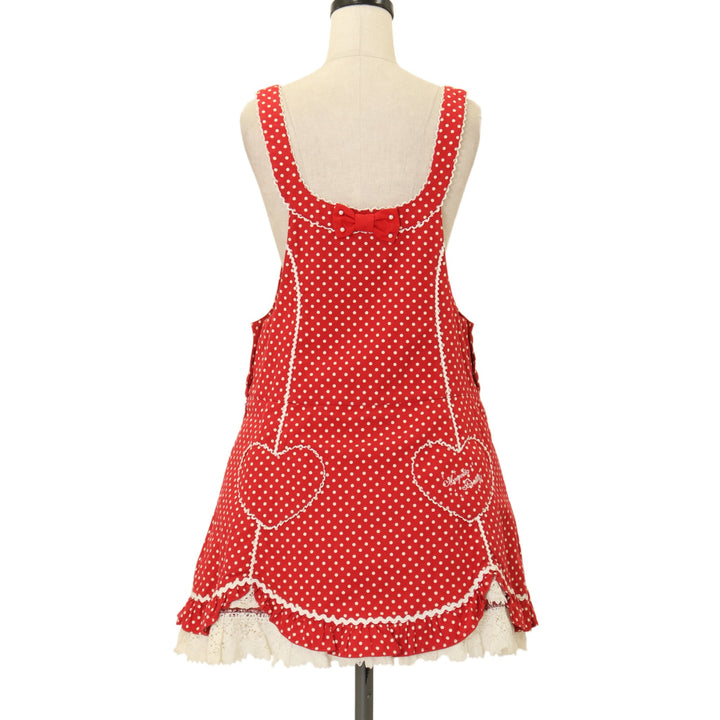 ♥ うさぎ 水玉 フリルヘッドドレス 赤色 いちご USED】乙女水玉サロペット | Angelic Pretty | ロリータ ゴスロリ