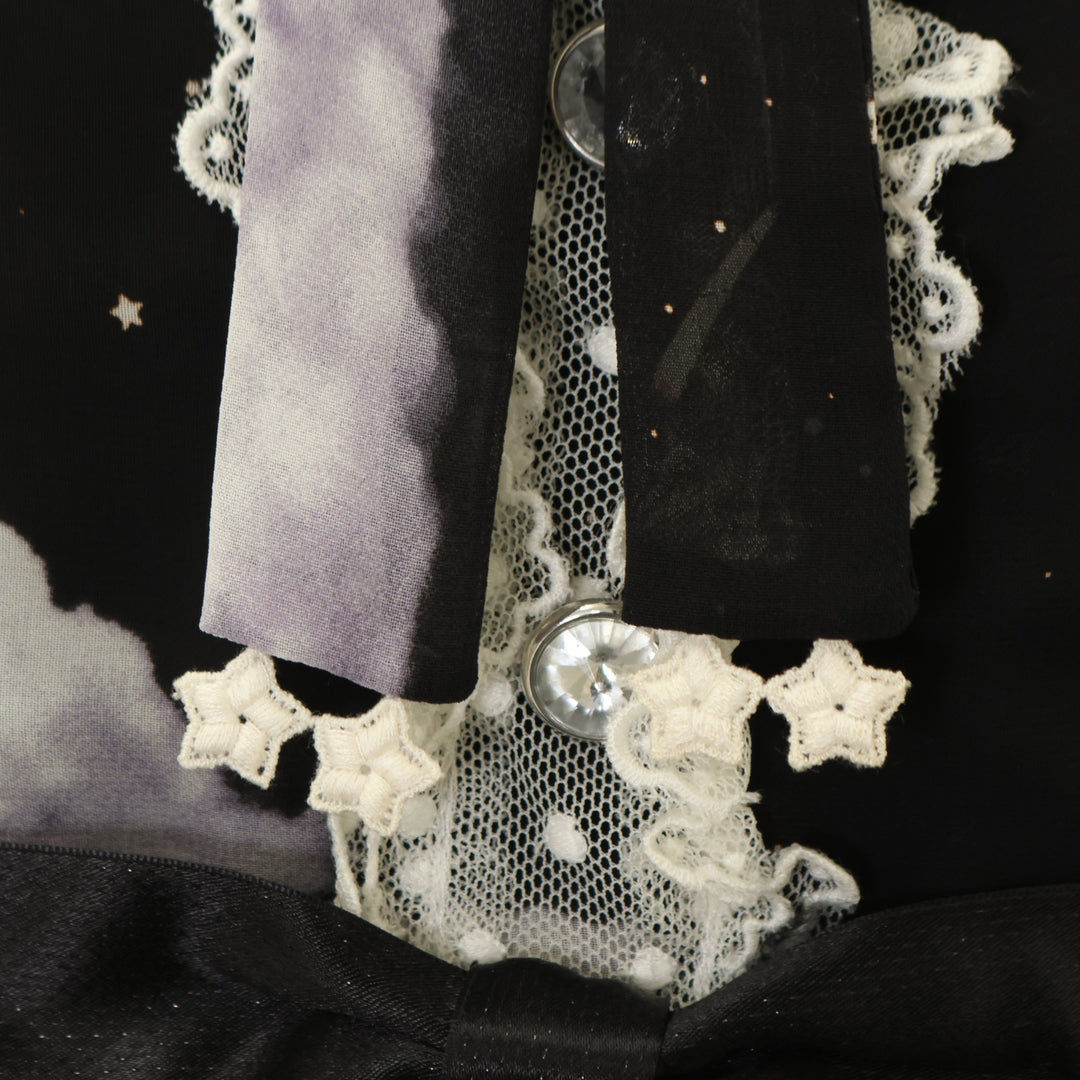 Misty Skyロリータワンピース 長袖 リボン付き USED】Misty Skyワンピース | Angelic Pretty | ロリータ ゴスロリ