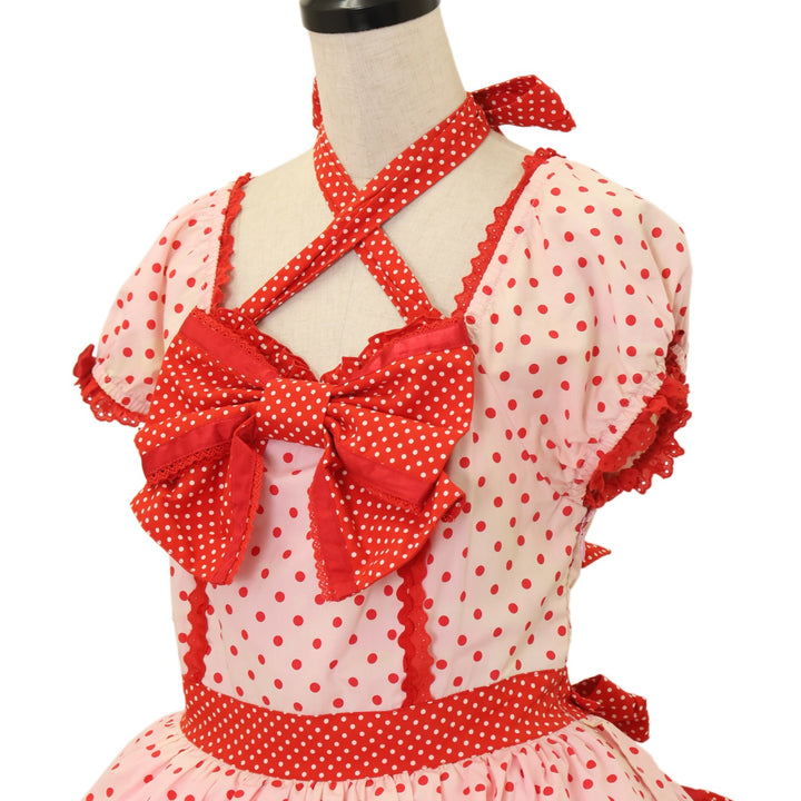 Angelic Prettyドット柄 半袖ミニワンピース リボン ハートボタン USED】リリカルドットワンピース | Angelic Pretty Wunderwelt Online