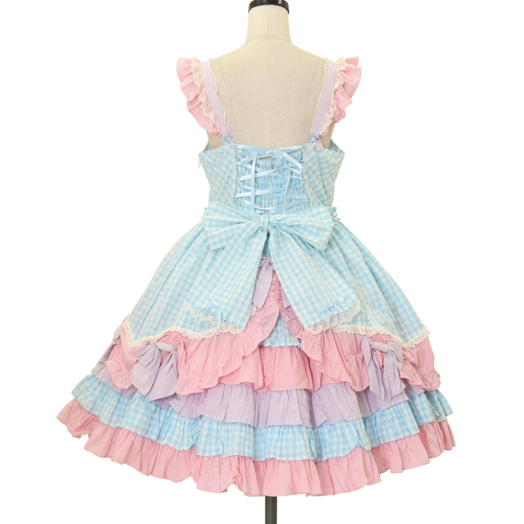 Angelic Pretty テディベア柄ジャンパースカート USED】カラフルシャワージャンパースカート | Angelic Pretty