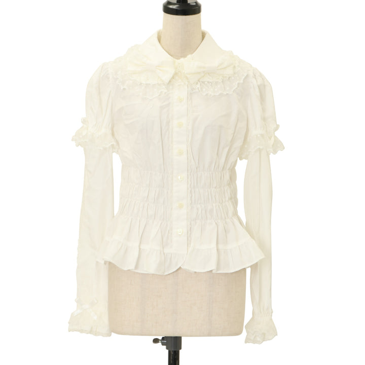 USED】ダブルリボンハニーシャーリングブラウス | Angelic Pretty