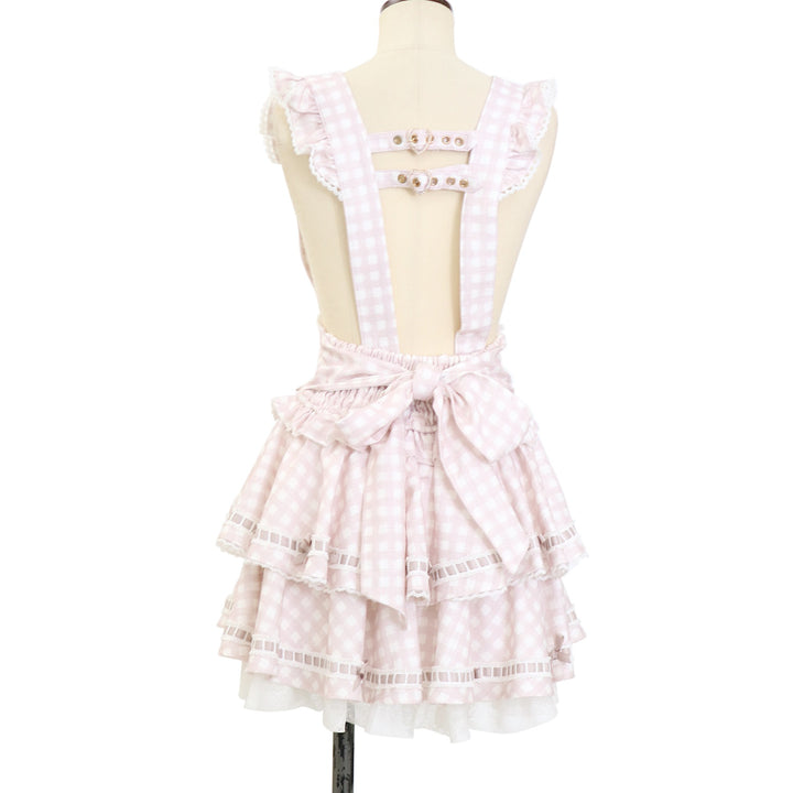 ♥ LIZLISA はしごリボンギンガムティアードスカパン (ピンク) ♥ USED】はしごリボンギンガムティアードスカパン | LIZ LISA Wunderwelt