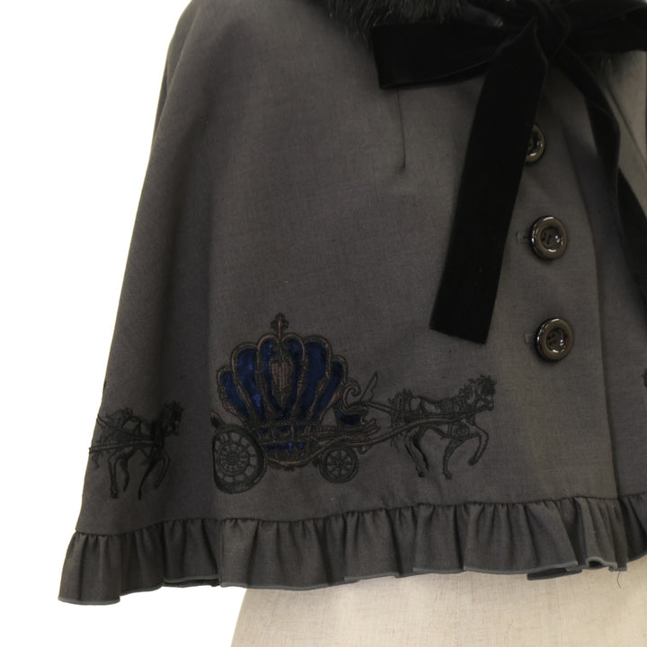 USED】【Mサイズ】王冠の馬車柄ケープ | BLACK PEACE NOW | ロリータ