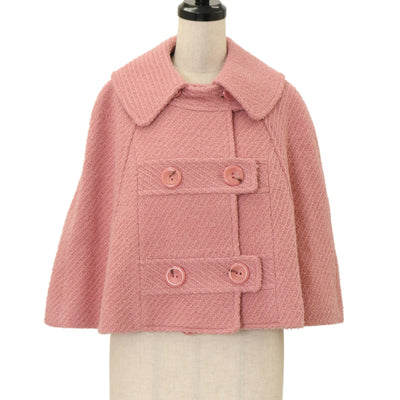 USED】【Lサイズ】ブロンシュウールハーフコート（ミルクティー×生成