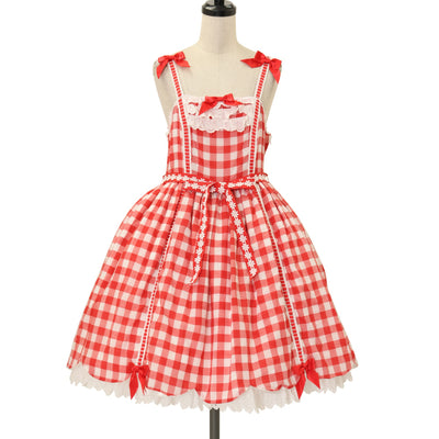 Angelic Pretty トリプルタルトティアードジャンパースカート アカ USED】Day Dream Carnival ティアードジャンパースカート | Angelic