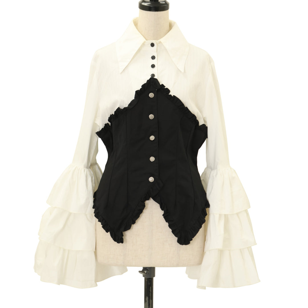 USED】レースネクタイ付コルセット風姫袖ブラウス | MARBLE | ロリータ
