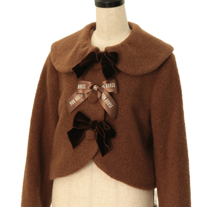 USED】【PINK HOUSE × misako aoki】リボン付きショートコート | PINK