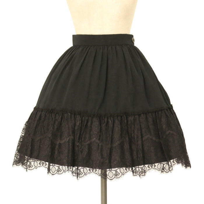 Gauze# スカラップレース ギャザー スカート 黒 サイズ2 Gauze# スカラップレース ギャザー スカート 黒 サイズ2 Gauze