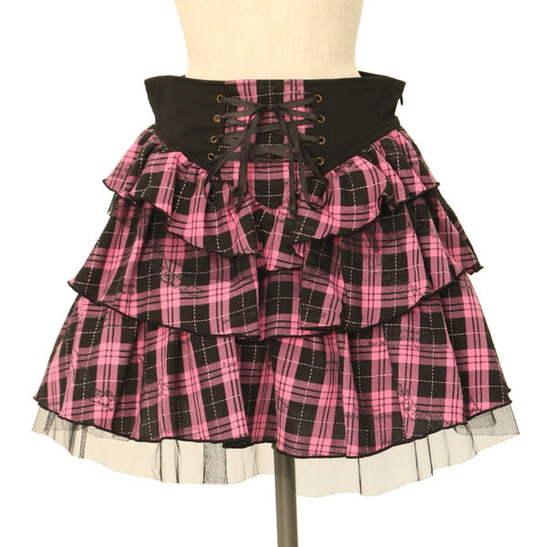 h.naoto H.Jelly 編み上げスカート h.naoto h.Jelly 編み上げ フリルスカート