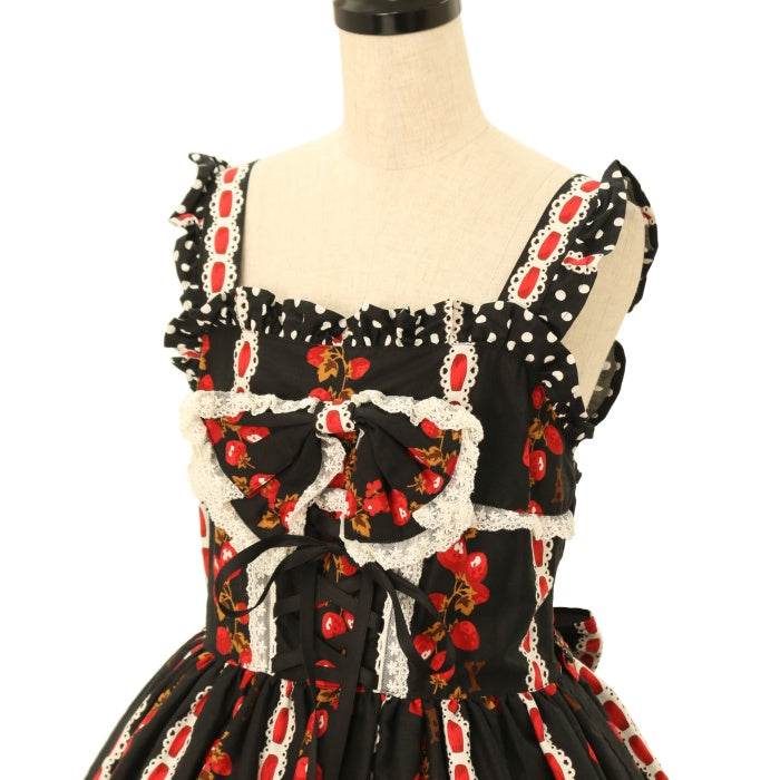 いちごタルト柄ジャンパースカート