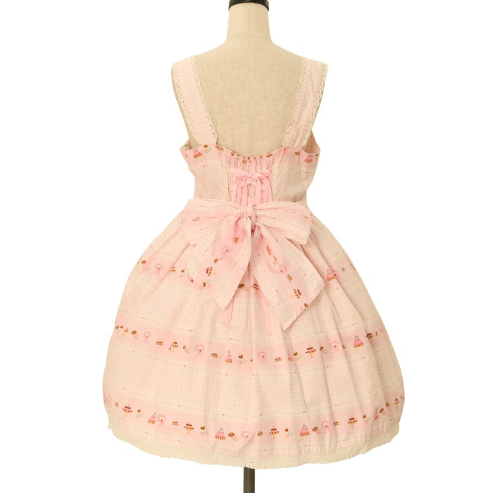 新作，2025 BABY うさくみゃスイーツ柄ジャンパースカートセット JSK