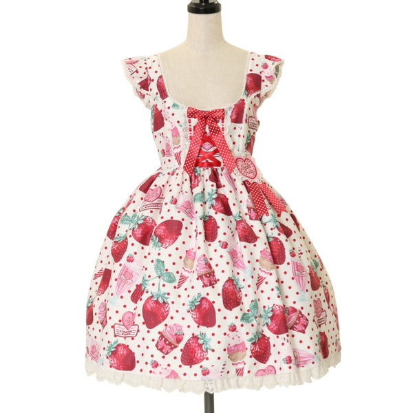 USED】Fresh Strawberry Diner ジャンパースカート | Angelic Pretty