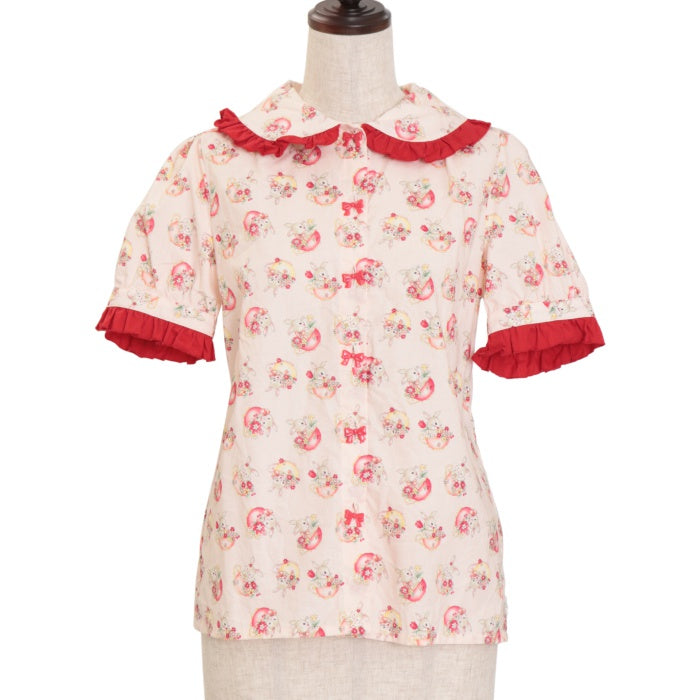 NILE PERCH - 美品 NILE PERCH ハイネックトップス リボン ホワイト シルバードット w-95726-00_large.jpg?v=1698227670