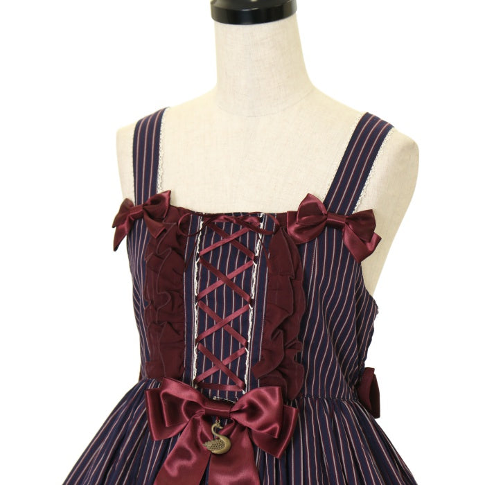 BritishレジメンストライプハイウエストJSK USED】Britishレジメンストライプハイウエストジャンパー