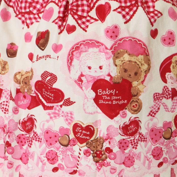 USED】くみゃちゃんの Love Love Valentine 柄ジャンパースカートⅠ