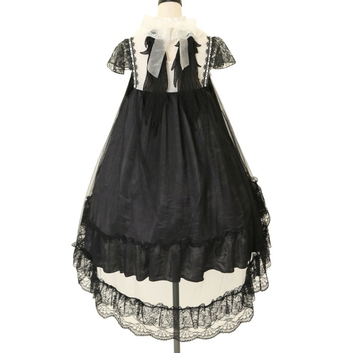 USED】CROCHET LACE ANGEL WING DRESS (ブラック×ホワイト) | MR