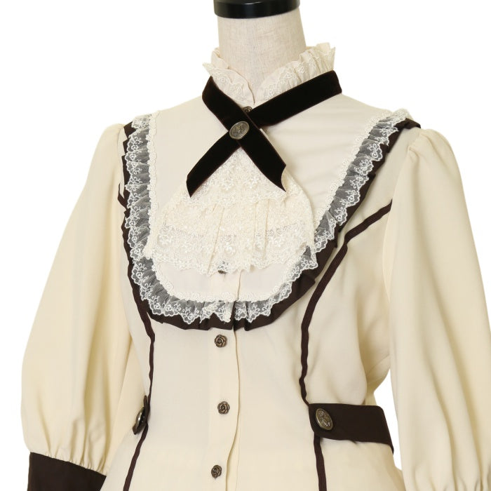USED】【Lサイズ】フルールバッスルドレス（Ivory×Chocolat