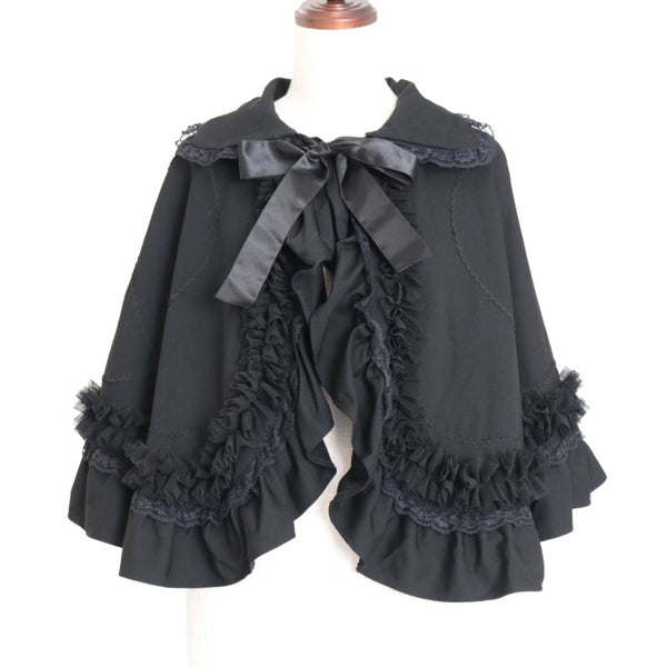 【新品タグ付き】ケープチュールフリルドレス Mサイズ Noela ノエラ ケープチュールフリルドレス ブラック/M｜結婚式