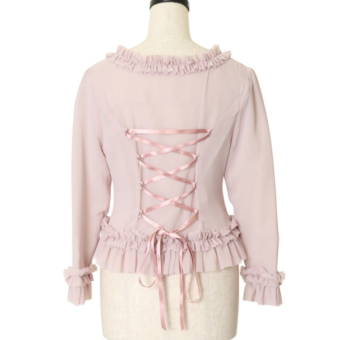 Juliette et Justine ピンク レースアップ ワンピース juliette et