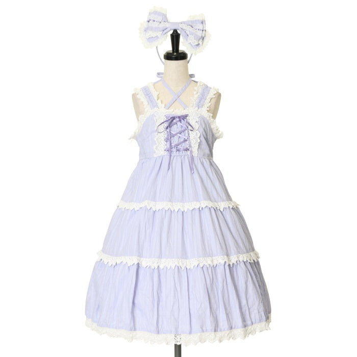 USED】からみ3段ティアードジャンパースカートセット | BABY, THE