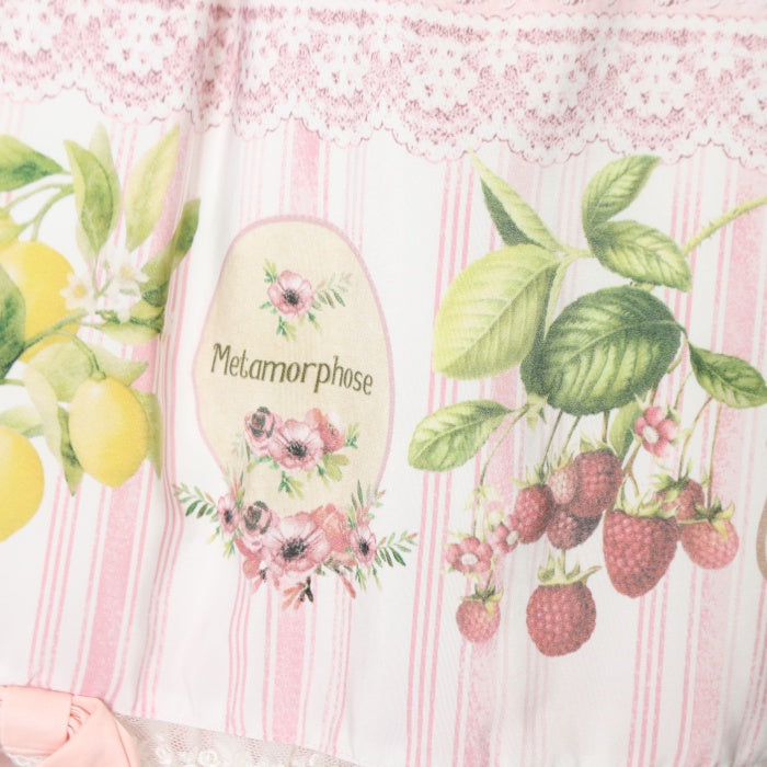 メタモルフォーゼ ヴィンテージフルーツ ジャンパースカート ピンク