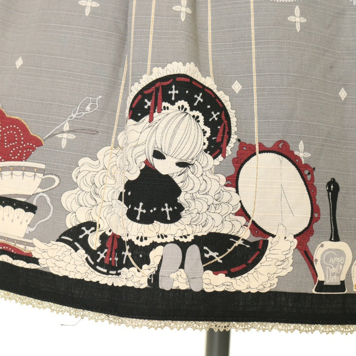 USED】Marionette in my closet room柄 ジャンパースカートⅠ(ブラック