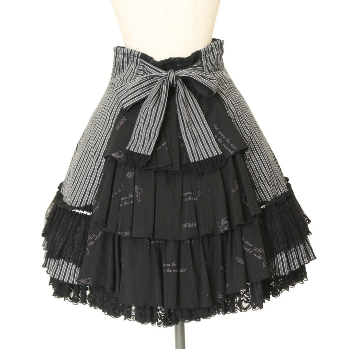USED】FRILL 鳥かご刺繍ハイウエストバッスルスカート | h.NAOTO