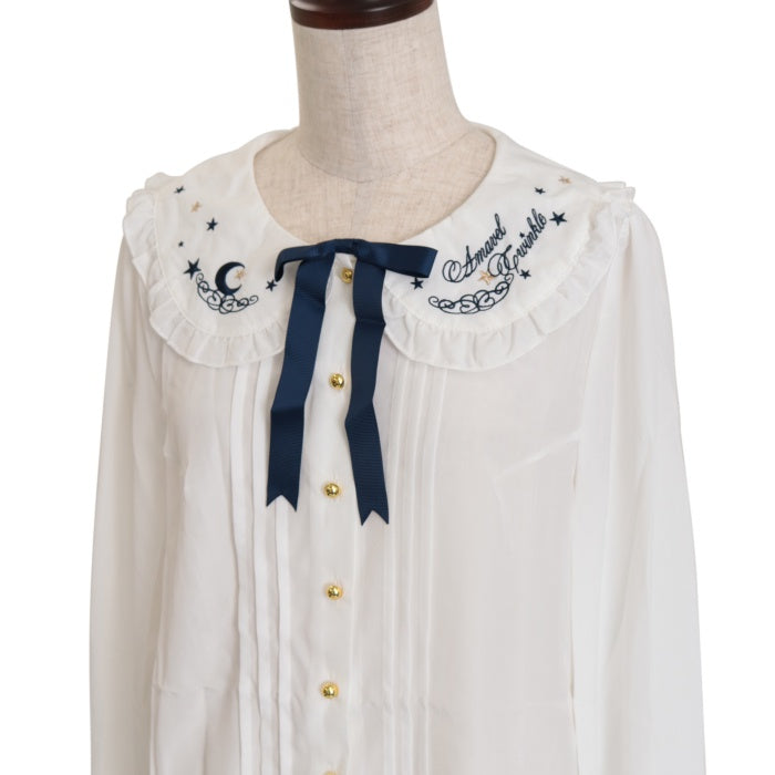 Sheglit】Nightmare ブラウス 白 Mタグ付き新品 USED】月と星刺繍