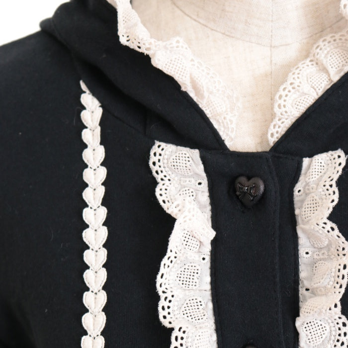 ベイビーザスターズシャインブライト うさみみレースカーディガン ホワイト ハート Heart Lace Cardigan by Baby, the Stars Shine Bright