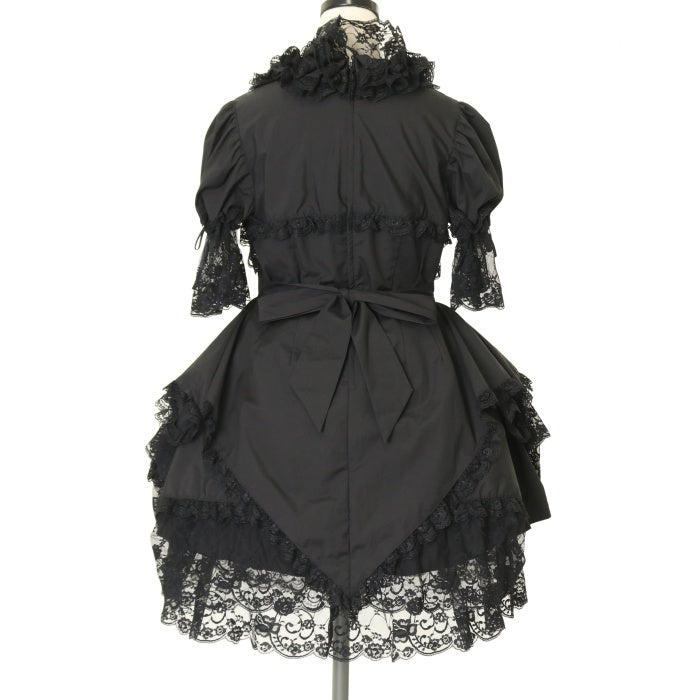 USED】切り替え総フリルワンピース+パニエ入りボリュームレース付き