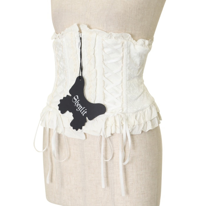 USED】【Mサイズ】ジャガードレースアップコルセット | Sheglit